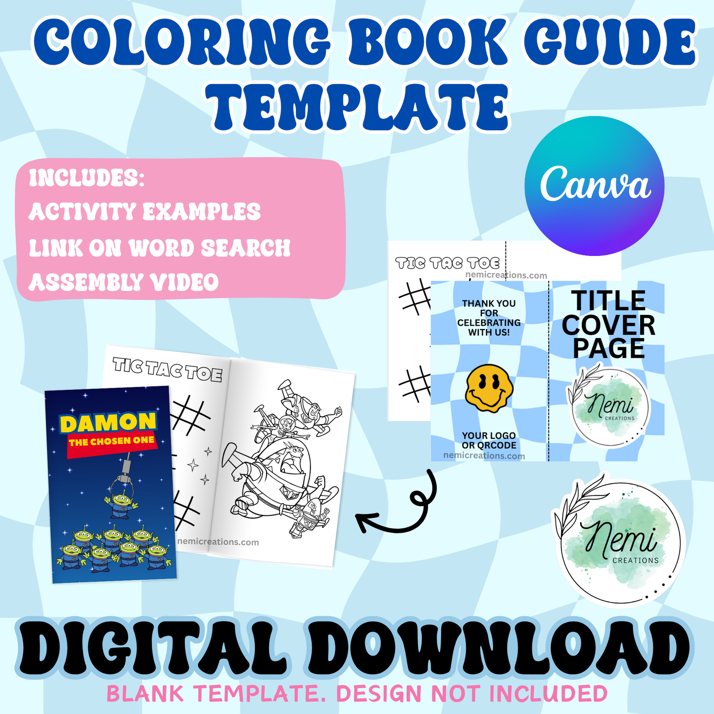 Coloring Book Blank Template CANVA