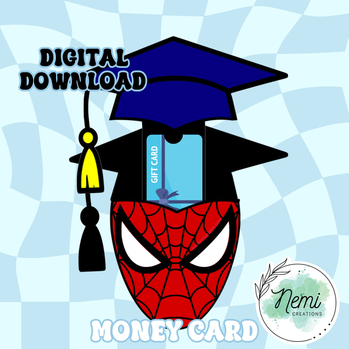 Superhero Spider Grad Money Card DIGITAL SVG FILES
