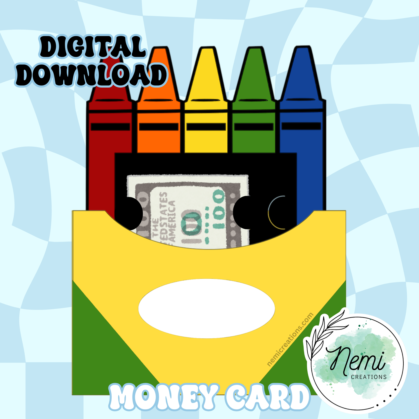 Crayon Box Money Card DIGITAL SVG FILES