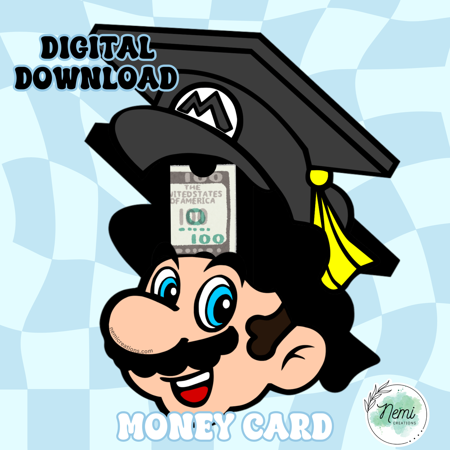 Mario Grad Money Card DIGITAL SVG FILES