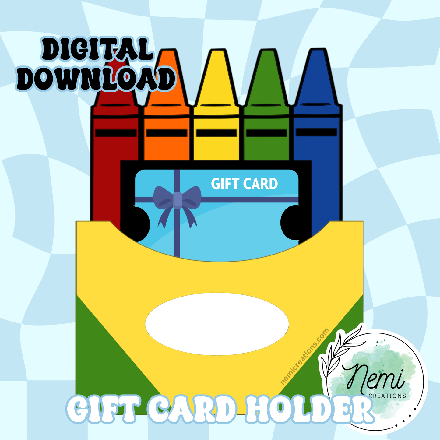 Crayon Box Money Card DIGITAL SVG FILES