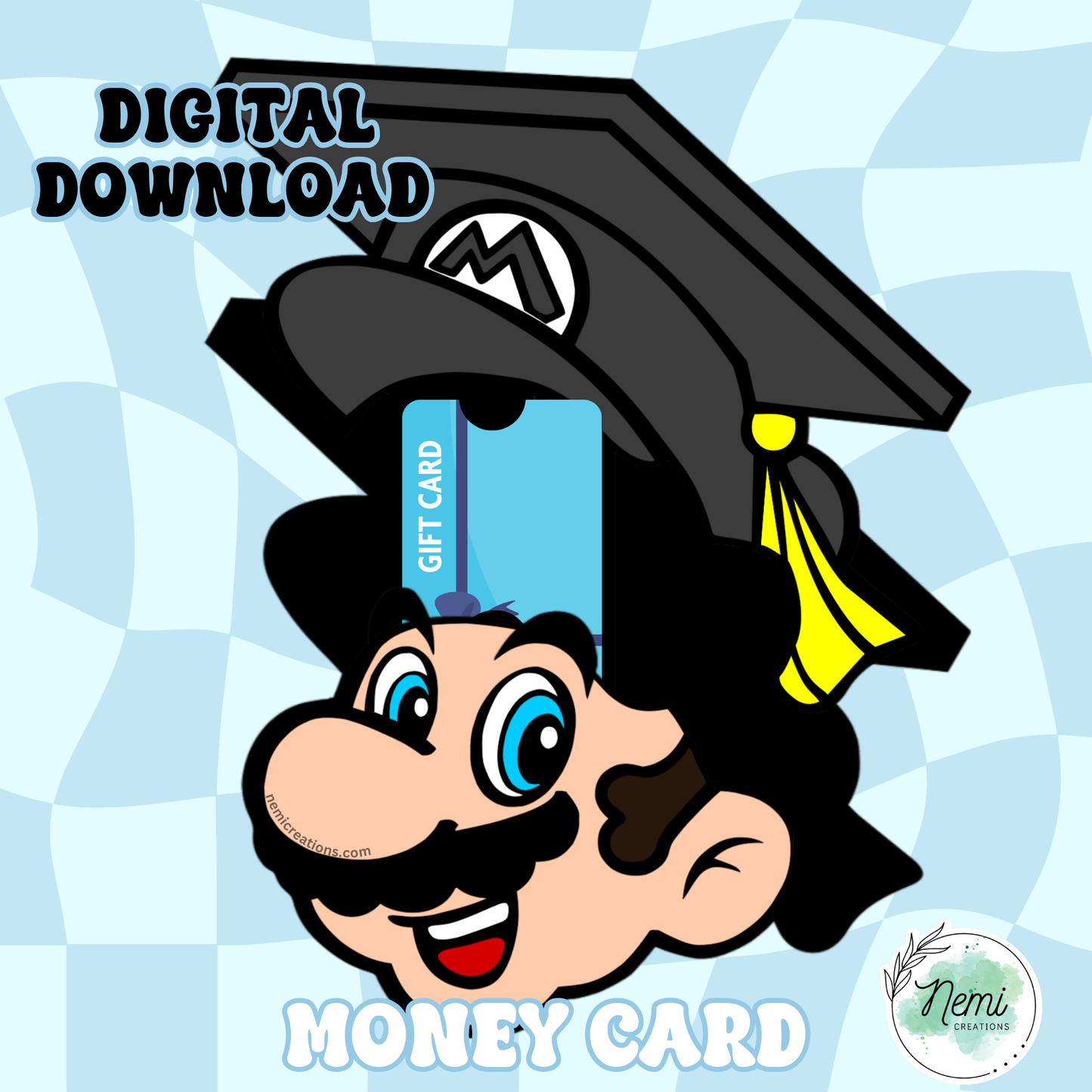 Mario Grad Money Card DIGITAL SVG FILES