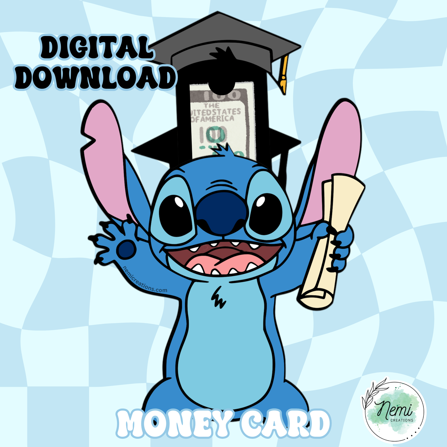 Blue Alien Grad Money Card DIGITAL SVG FILES