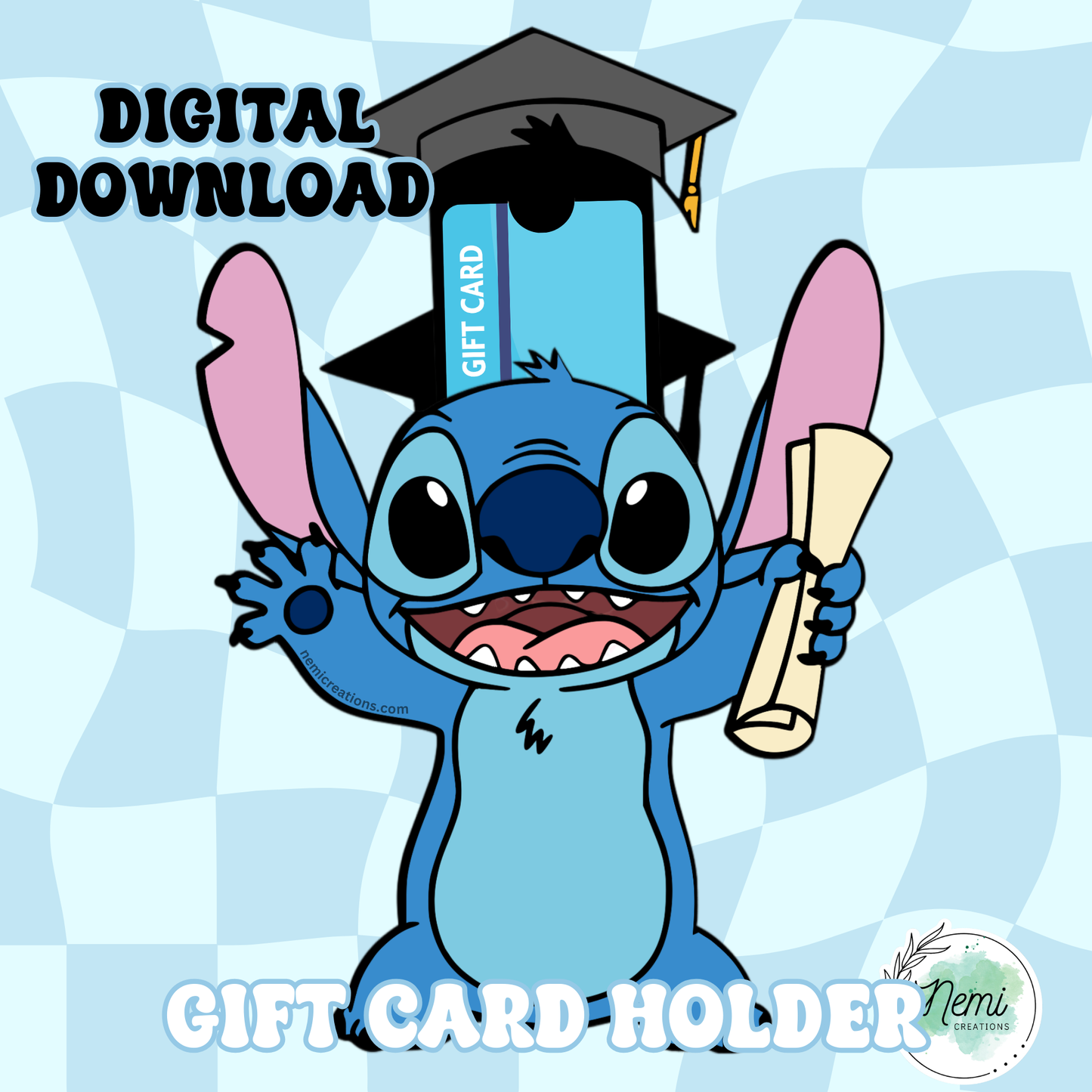 Blue Alien Grad Money Card DIGITAL SVG FILES