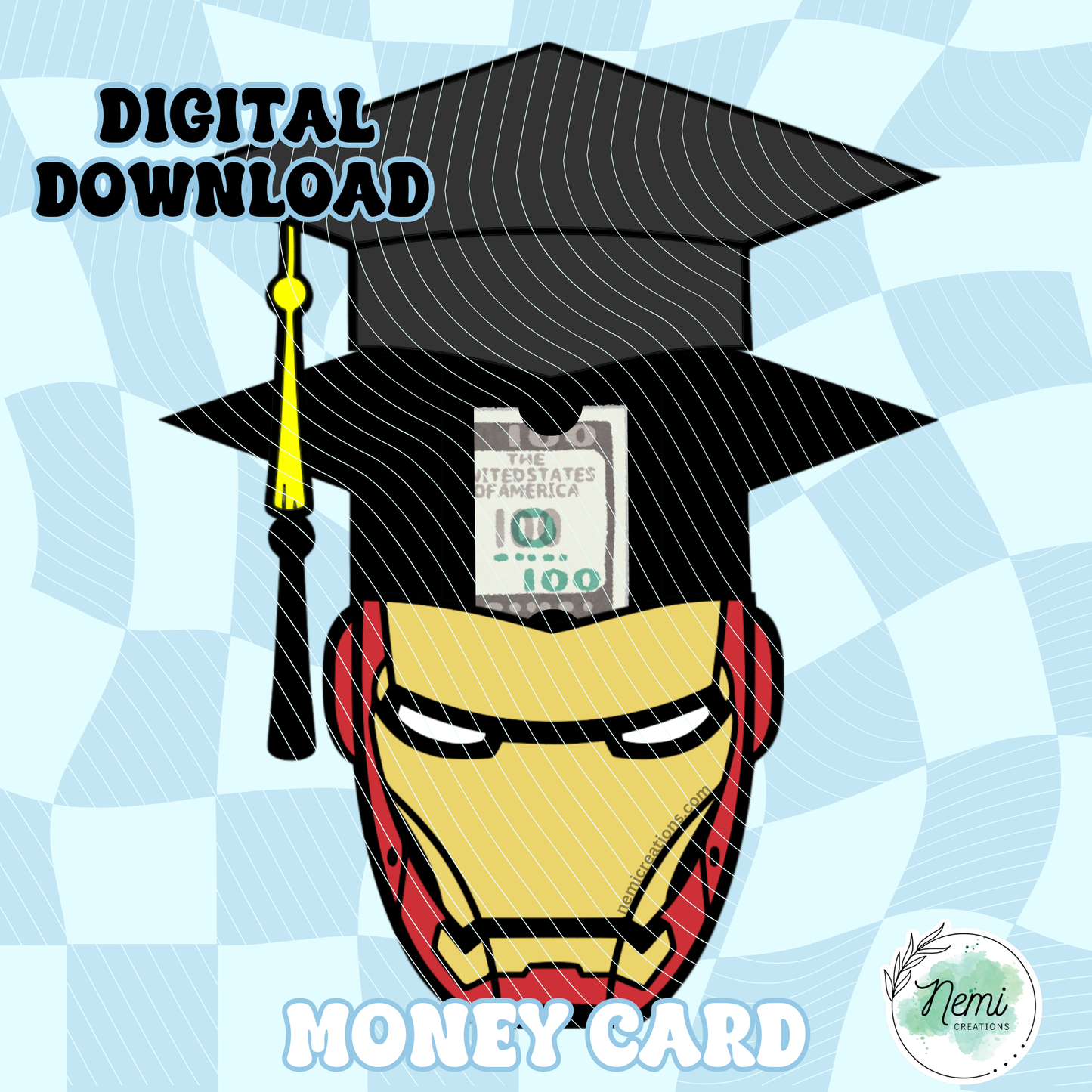 Superhero Iron Grad Money Card DIGITAL SVG FILES