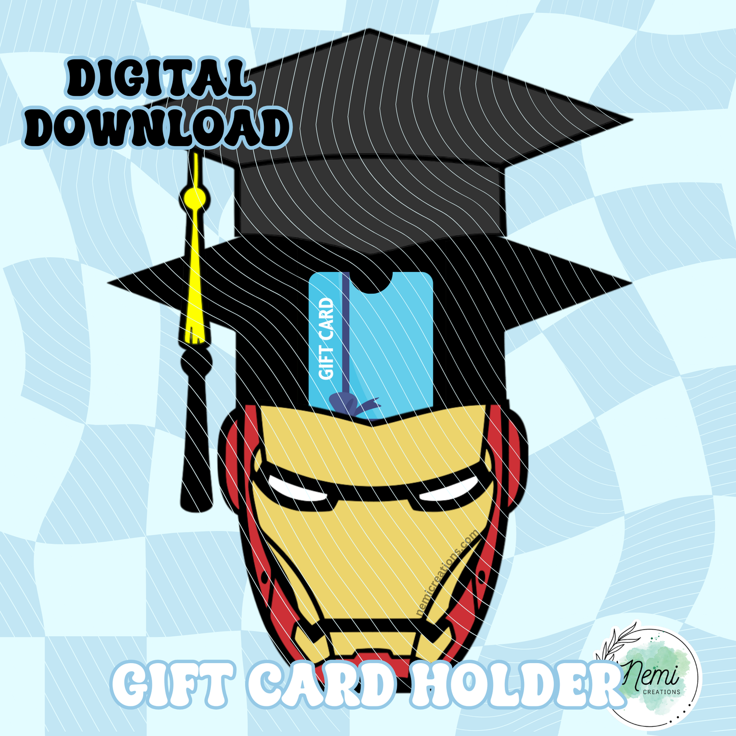 Superhero Iron Grad Money Card DIGITAL SVG FILES
