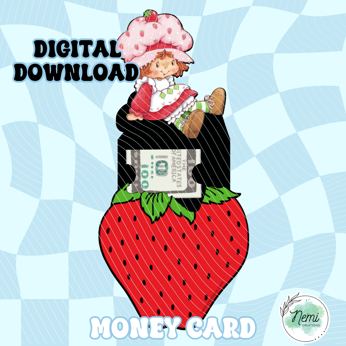Vintage Berry Money Card DIGITAL SVG FILES