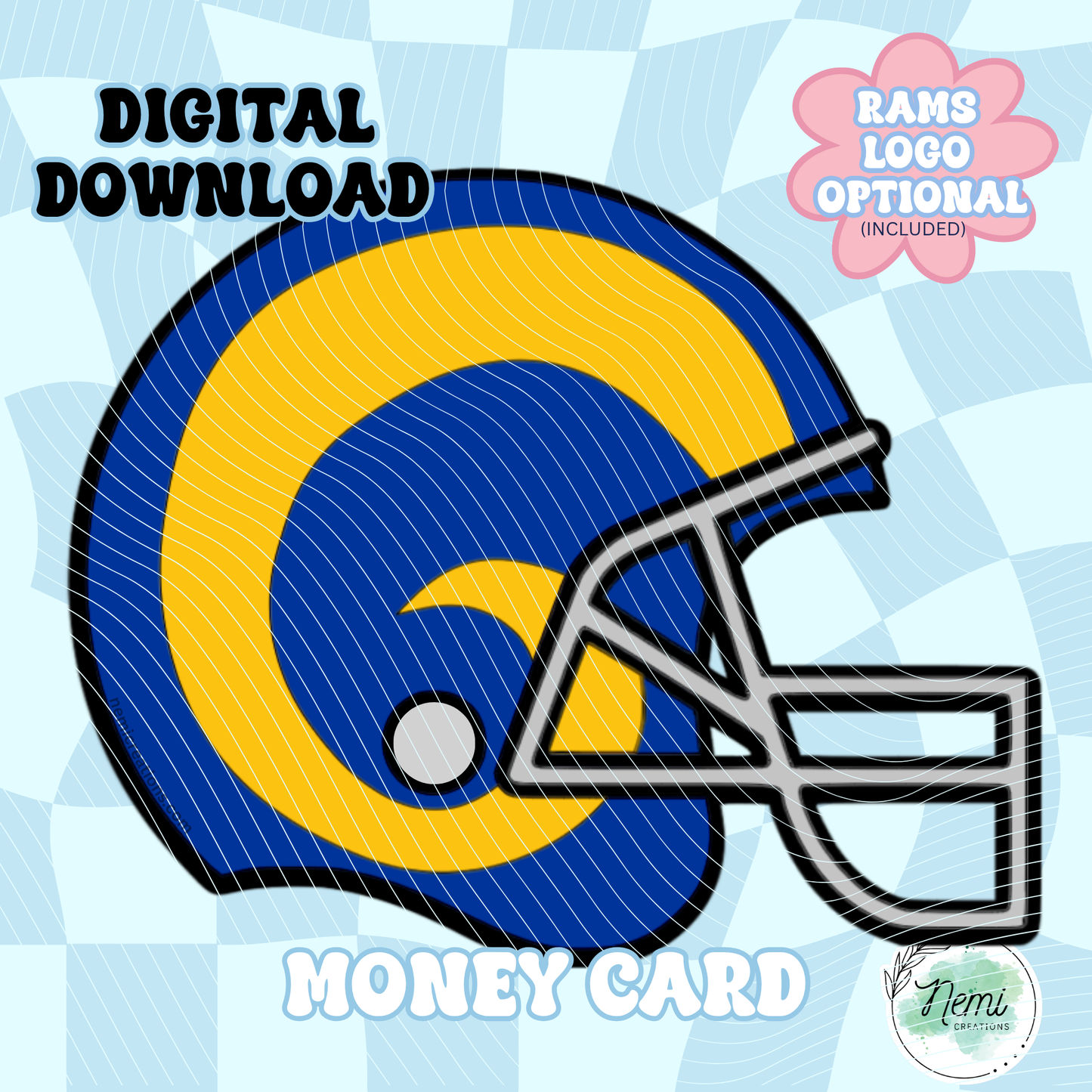 Football Helmet Money Card DIGITAL SVG FILES
