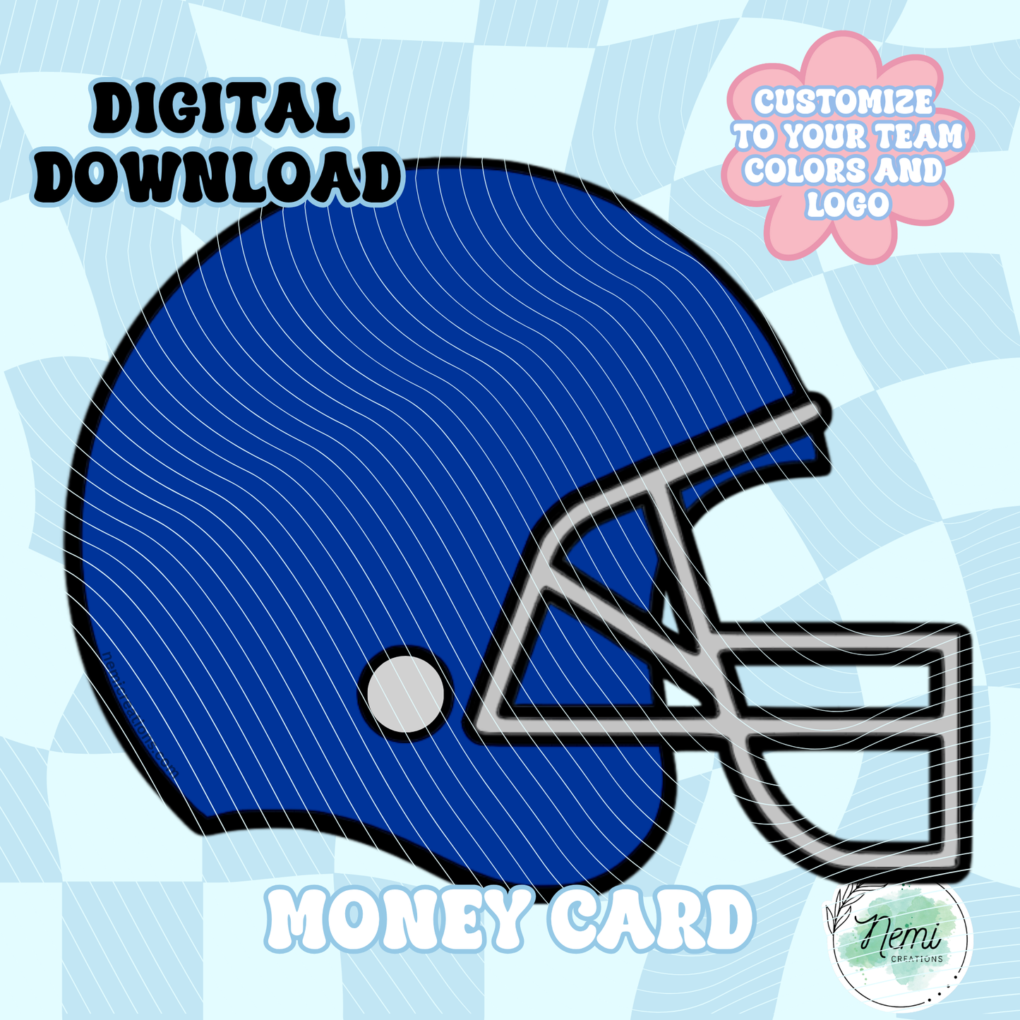 Football Helmet Money Card DIGITAL SVG FILES