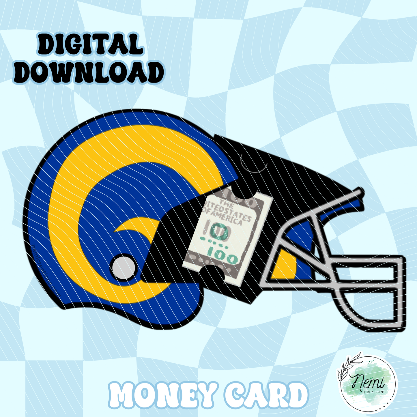Football Helmet Money Card DIGITAL SVG FILES