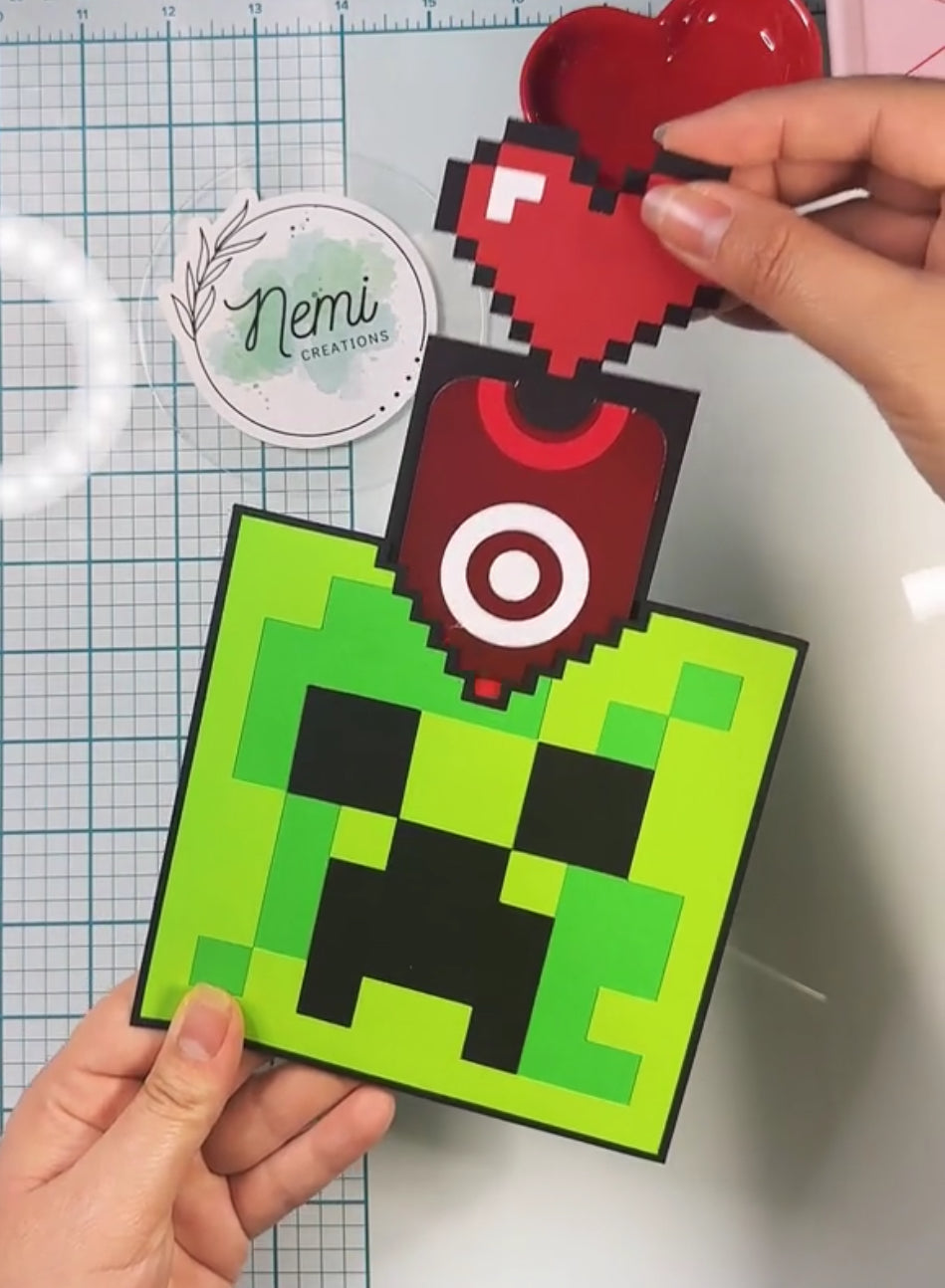 Tarjeta de dinero de corazón de Minecraft (archivos SVG digitales)