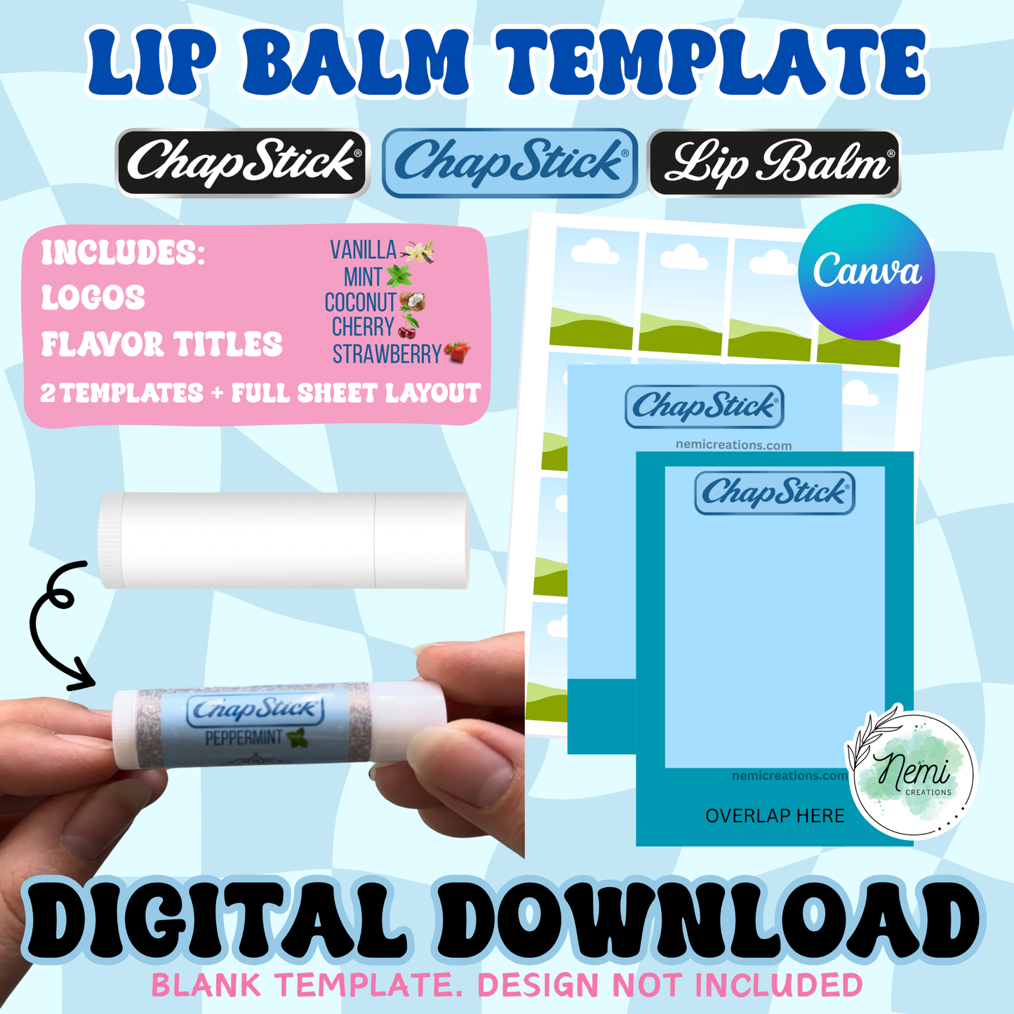 Plantilla en blanco para mini galletas CANVA