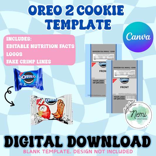 2 Cookie Pack Blank Template CANVA