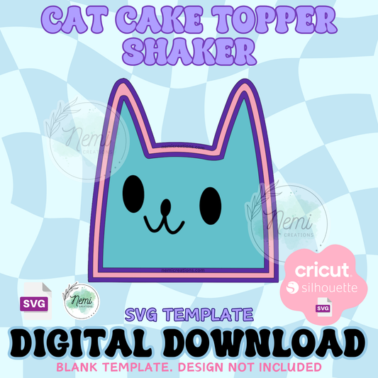 Cat Cake Topper Shaker Template