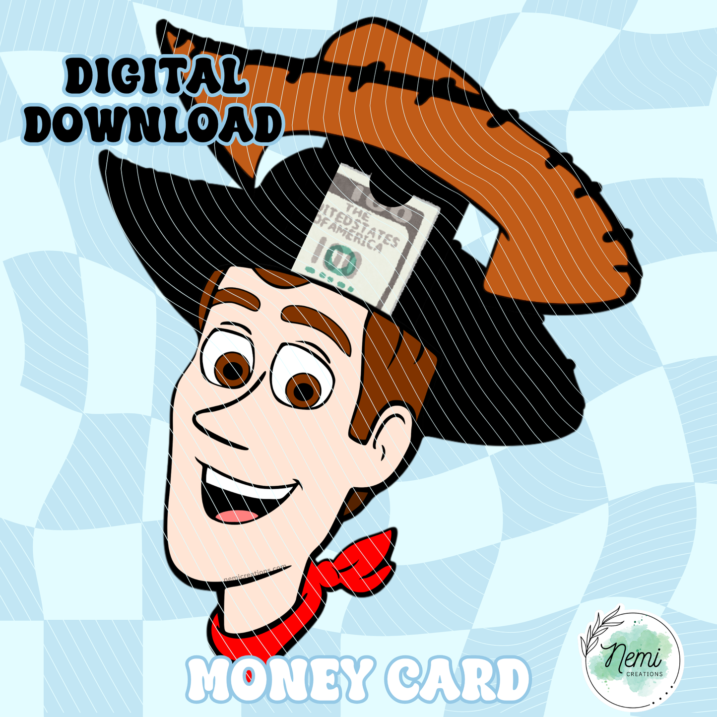 Cowboy Toy Money Card DIGITAL SVG FILES