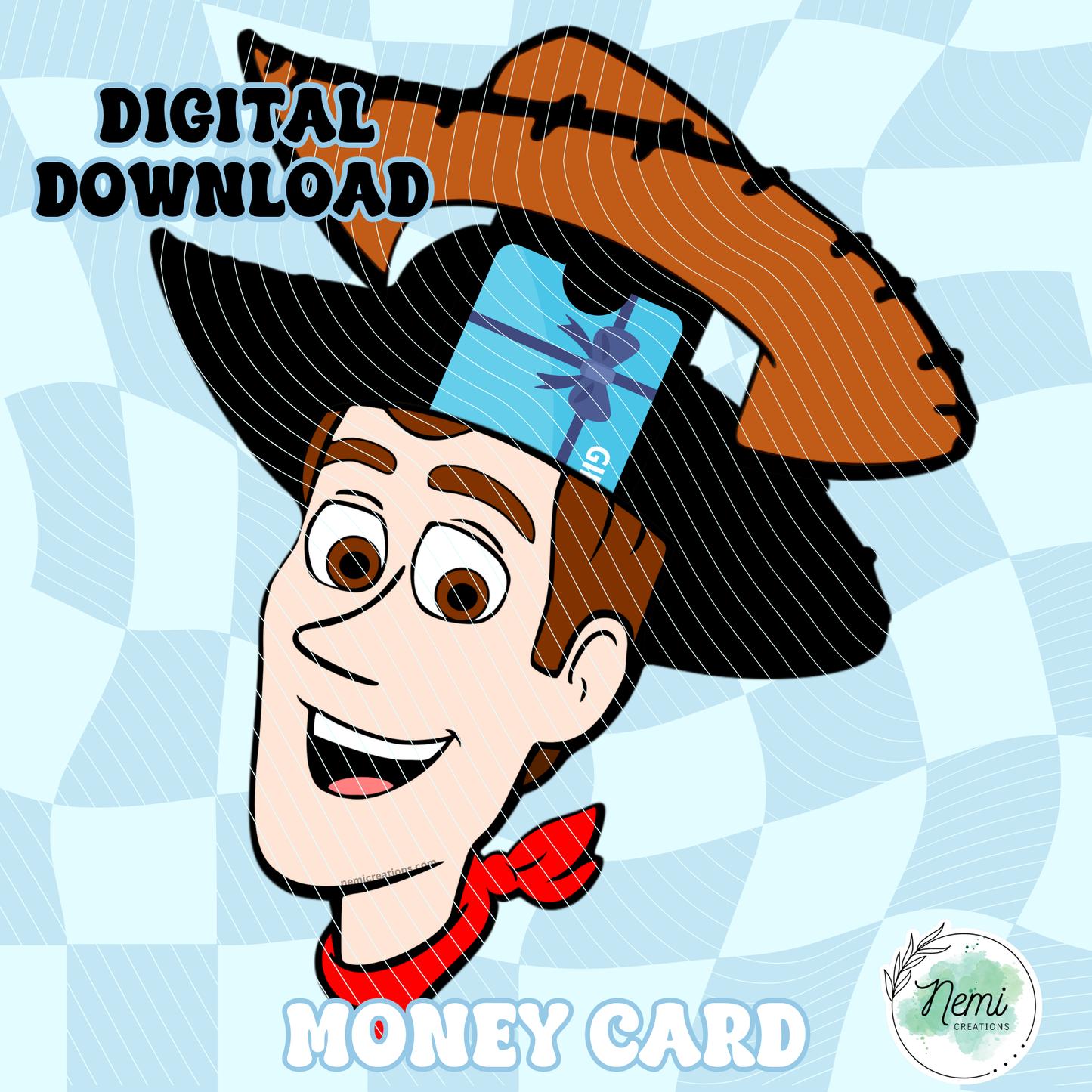 Cowboy Toy Money Card DIGITAL SVG FILES