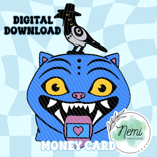 Kpop Blue Tiger Money Card DIGITAL SVG FILES