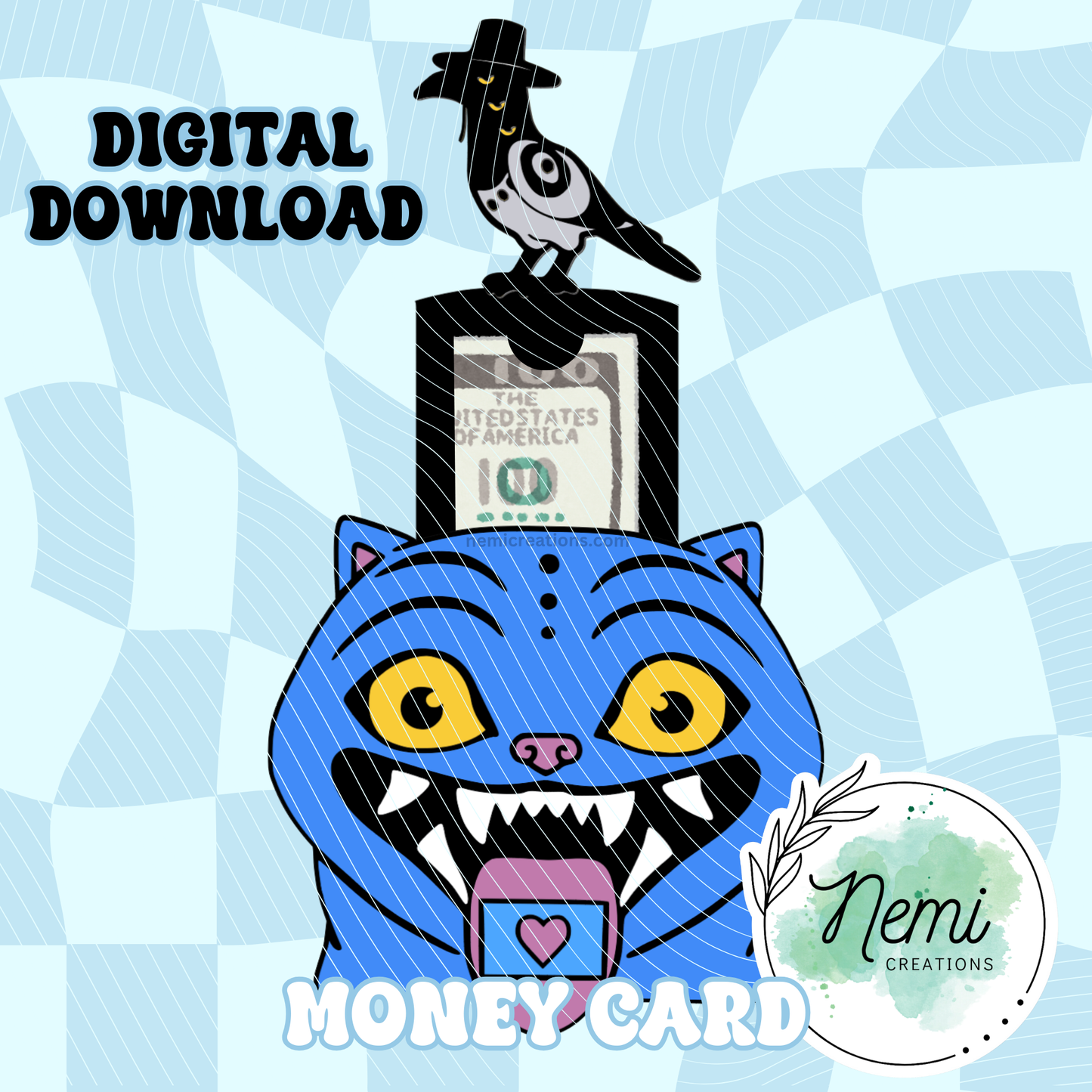 Kpop Blue Tiger Money Card DIGITAL SVG FILES