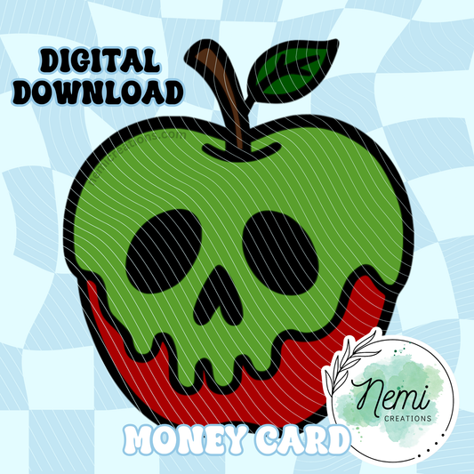 Poison Apple Money Card DIGITAL SVG FILES