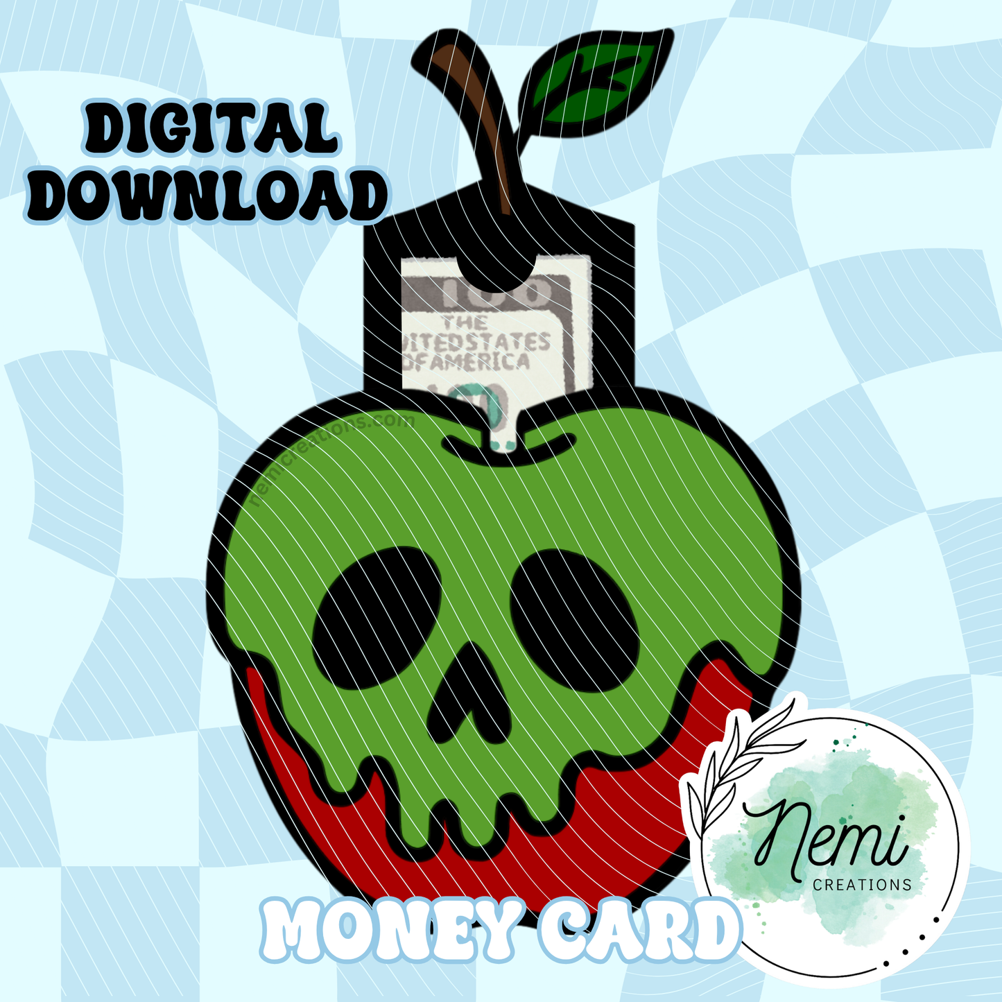 Poison Apple Money Card DIGITAL SVG FILES