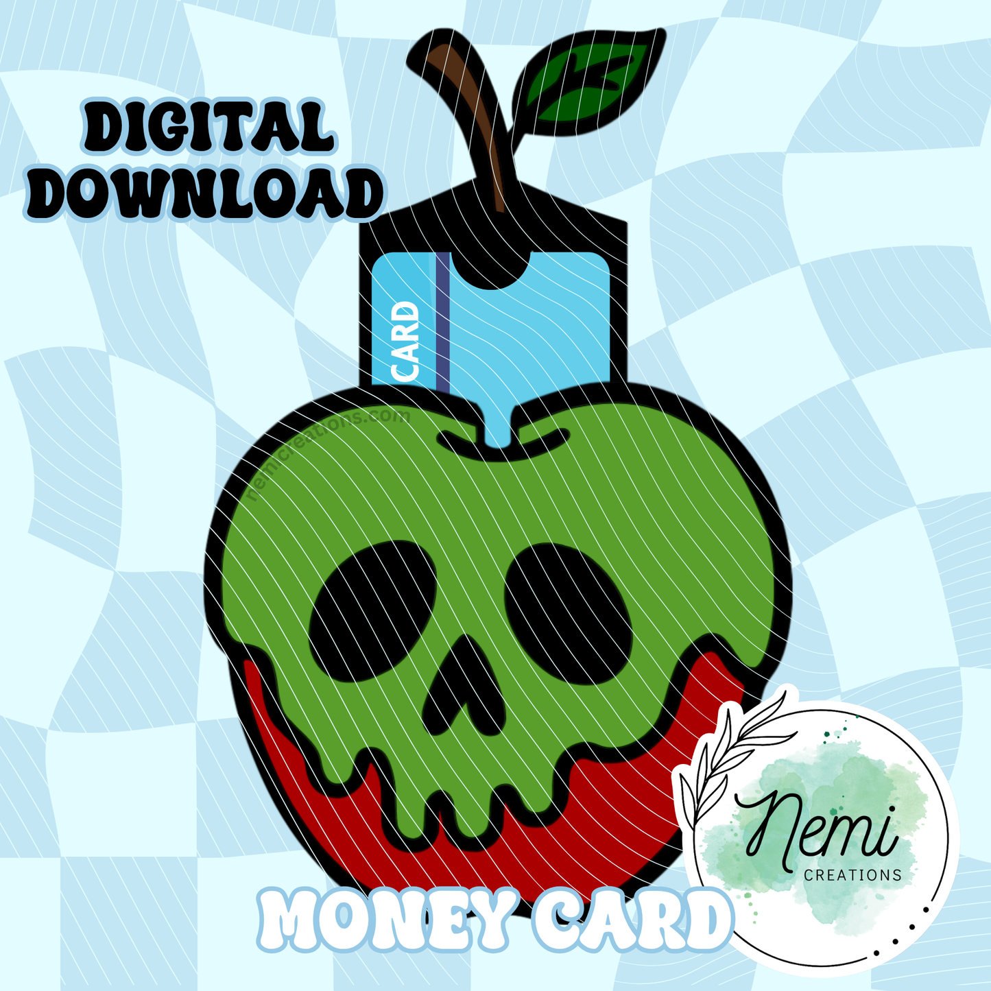 Poison Apple Money Card DIGITAL SVG FILES