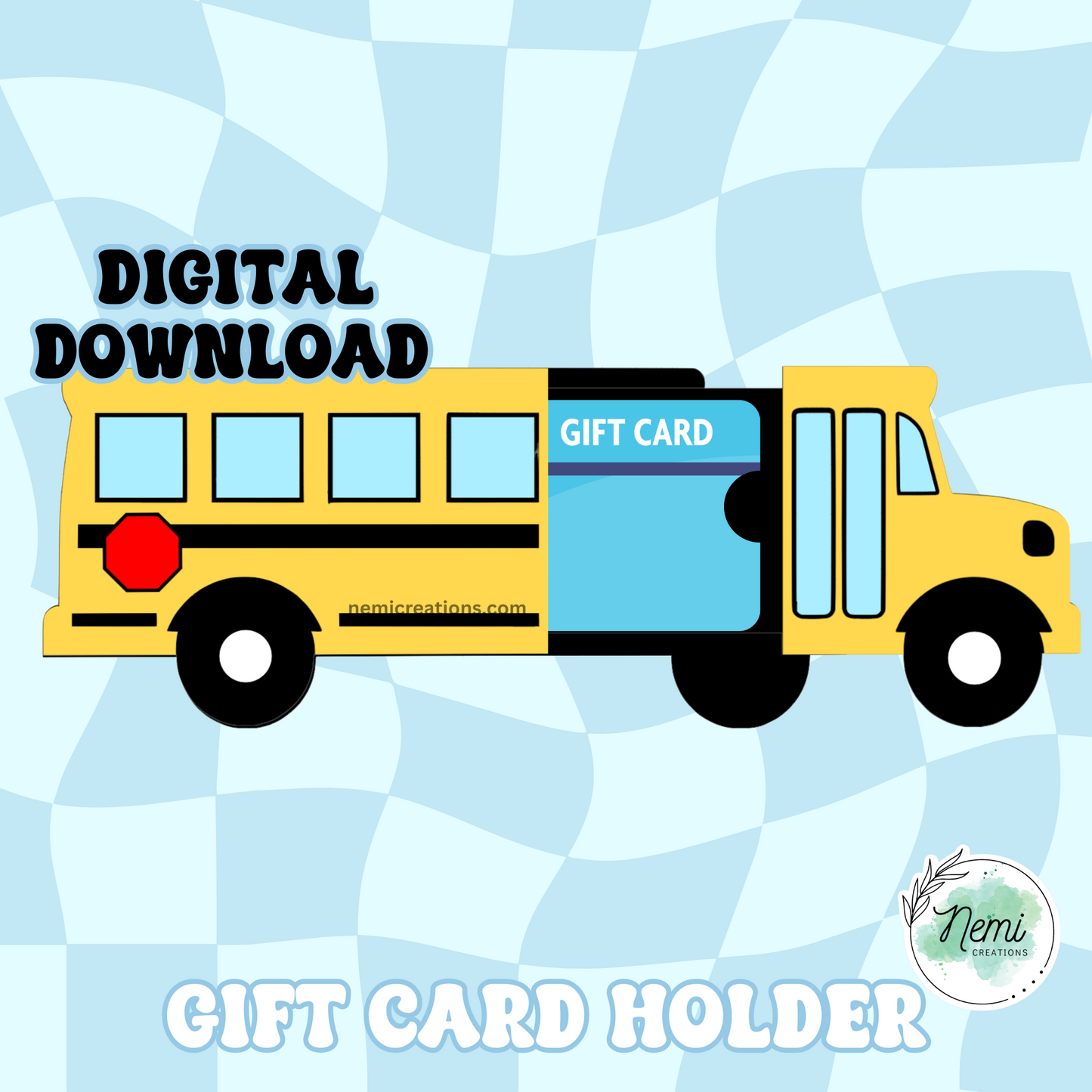 School Bus Money Card DIGITAL SVG FILES
