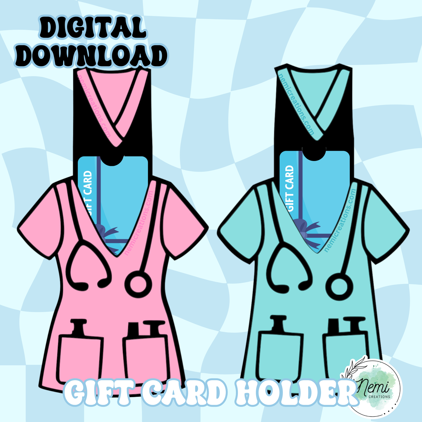 Nurse Scrubs Money Card DIGITAL SVG FILES BUNDLE