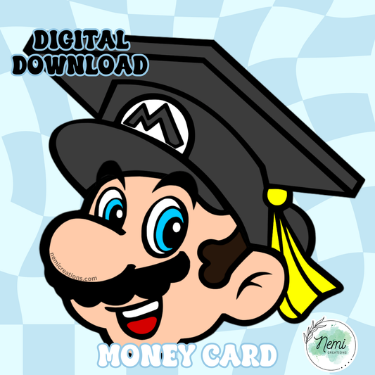 Mario Grad Money Card DIGITAL SVG FILES