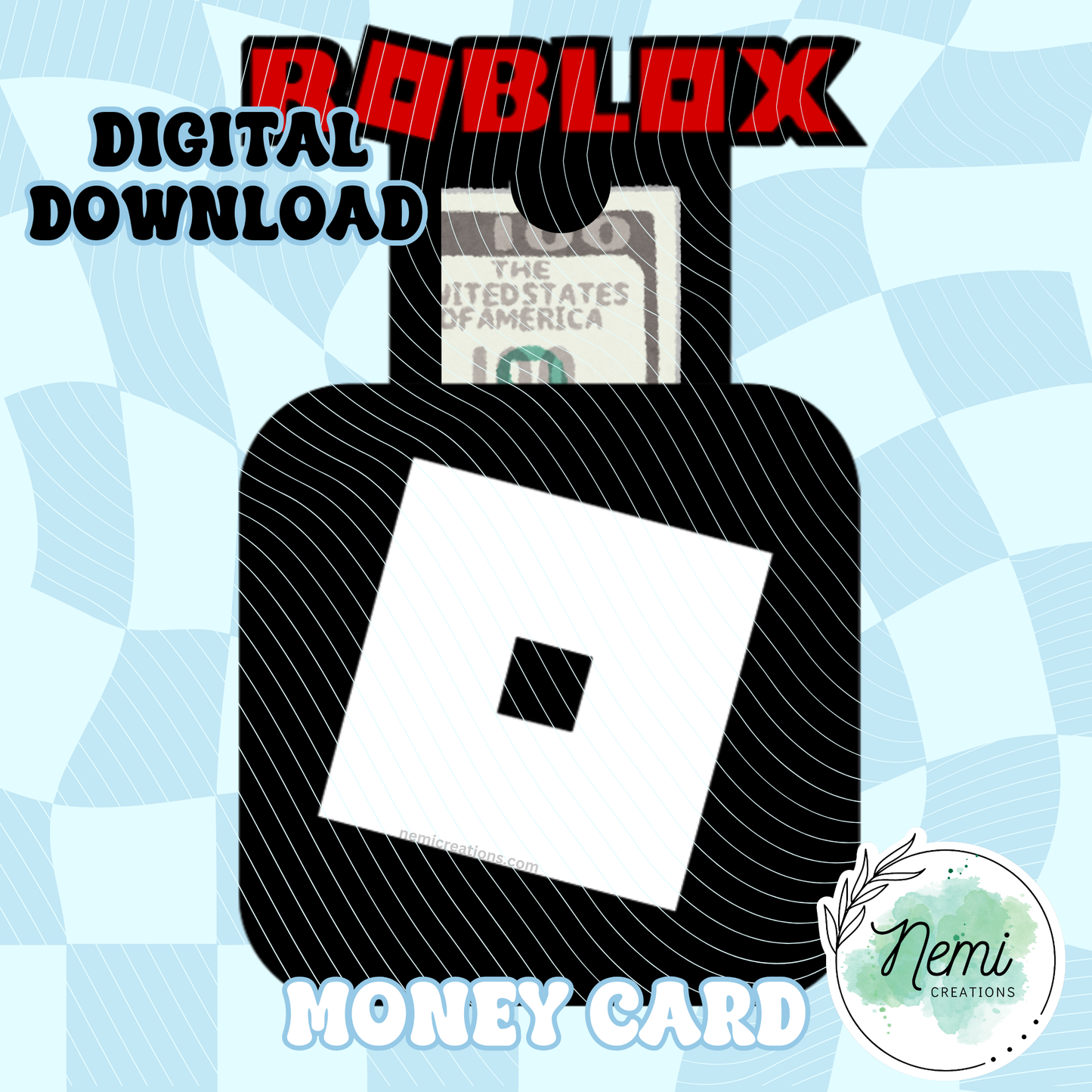Tarjeta de dinero Robux para juegos (archivos SVG digitales)