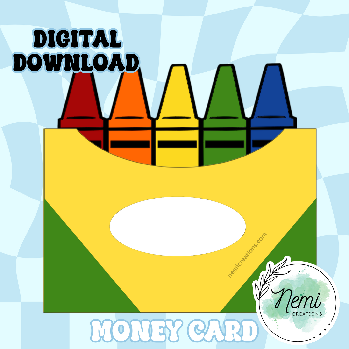 Crayon Box Money Card DIGITAL SVG FILES