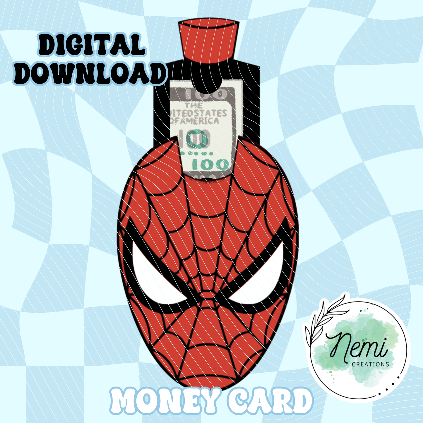 Man Spider Money Card DIGITAL SVG FILES