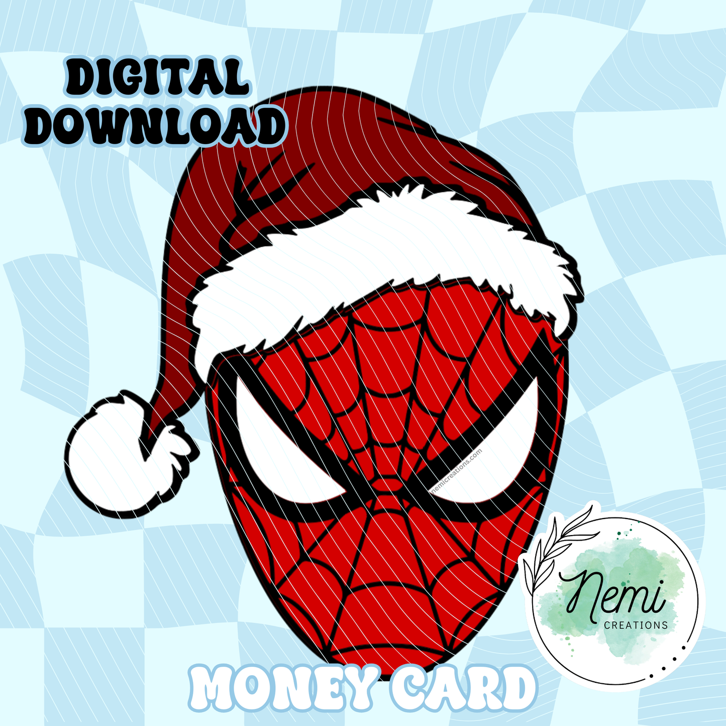 Tarjeta de dinero navideña de Hombre Araña (ARCHIVOS SVG DIGITALES)