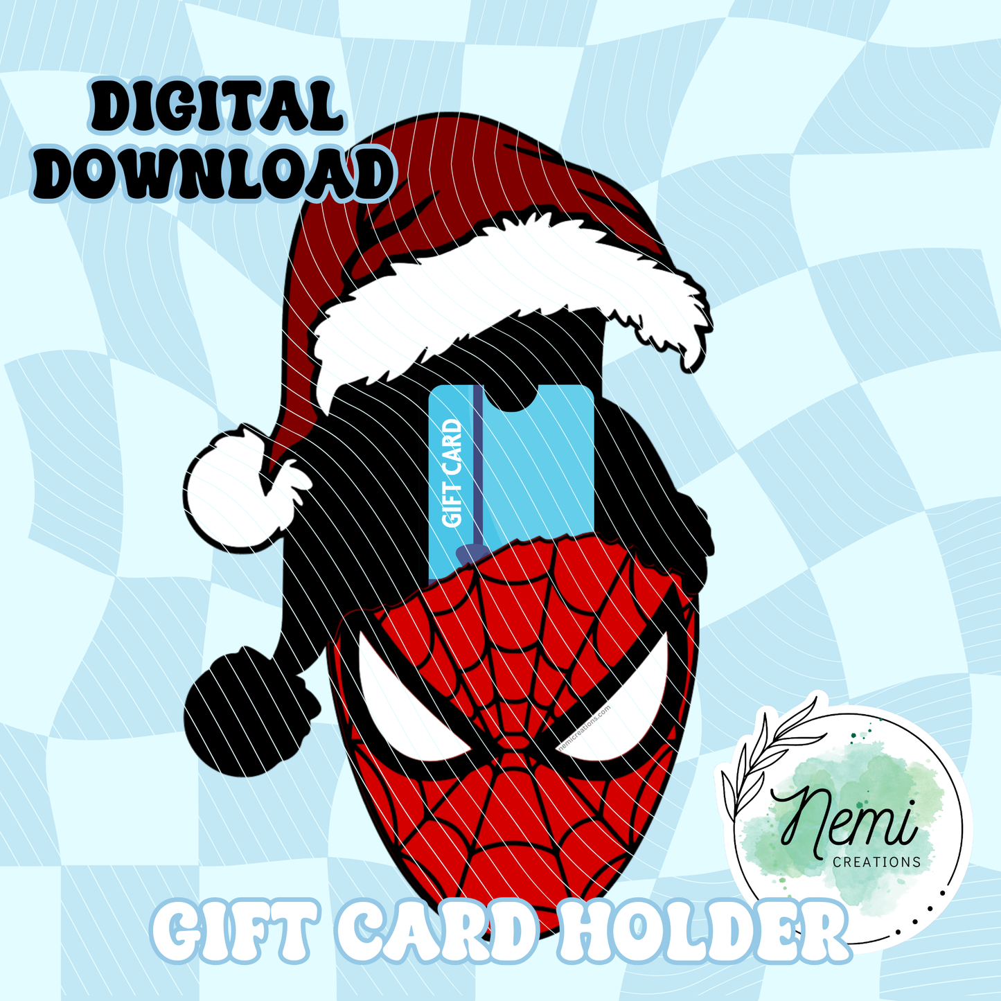 Tarjeta de dinero navideña de Hombre Araña (ARCHIVOS SVG DIGITALES)