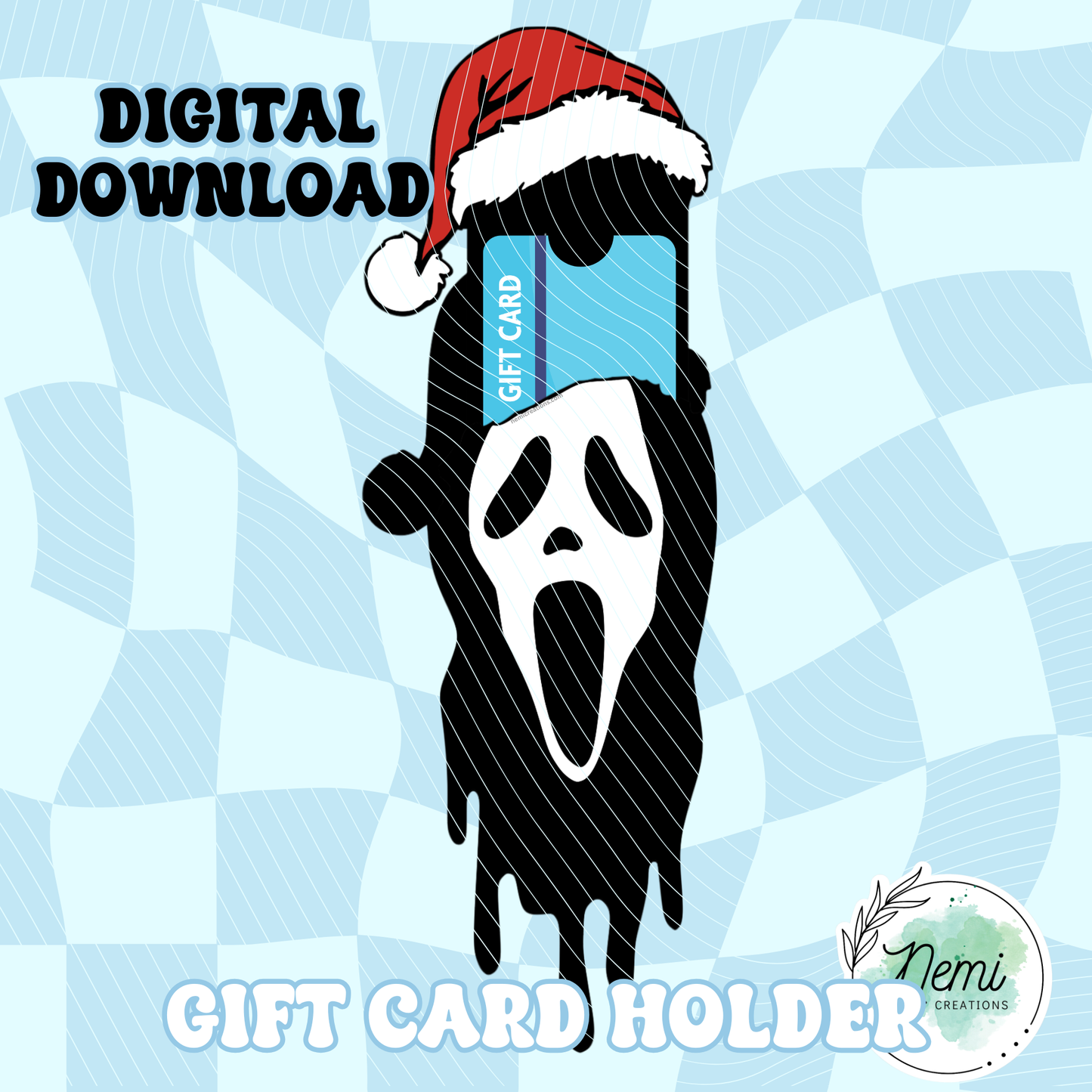 Tarjeta de dinero navideña de Ghostface ARCHIVOS SVG DIGITALES