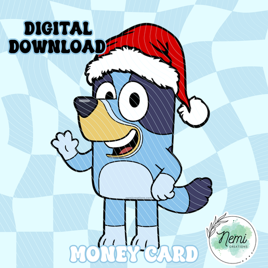 Christmas Bluey Money Card DIGITAL SVG FILES