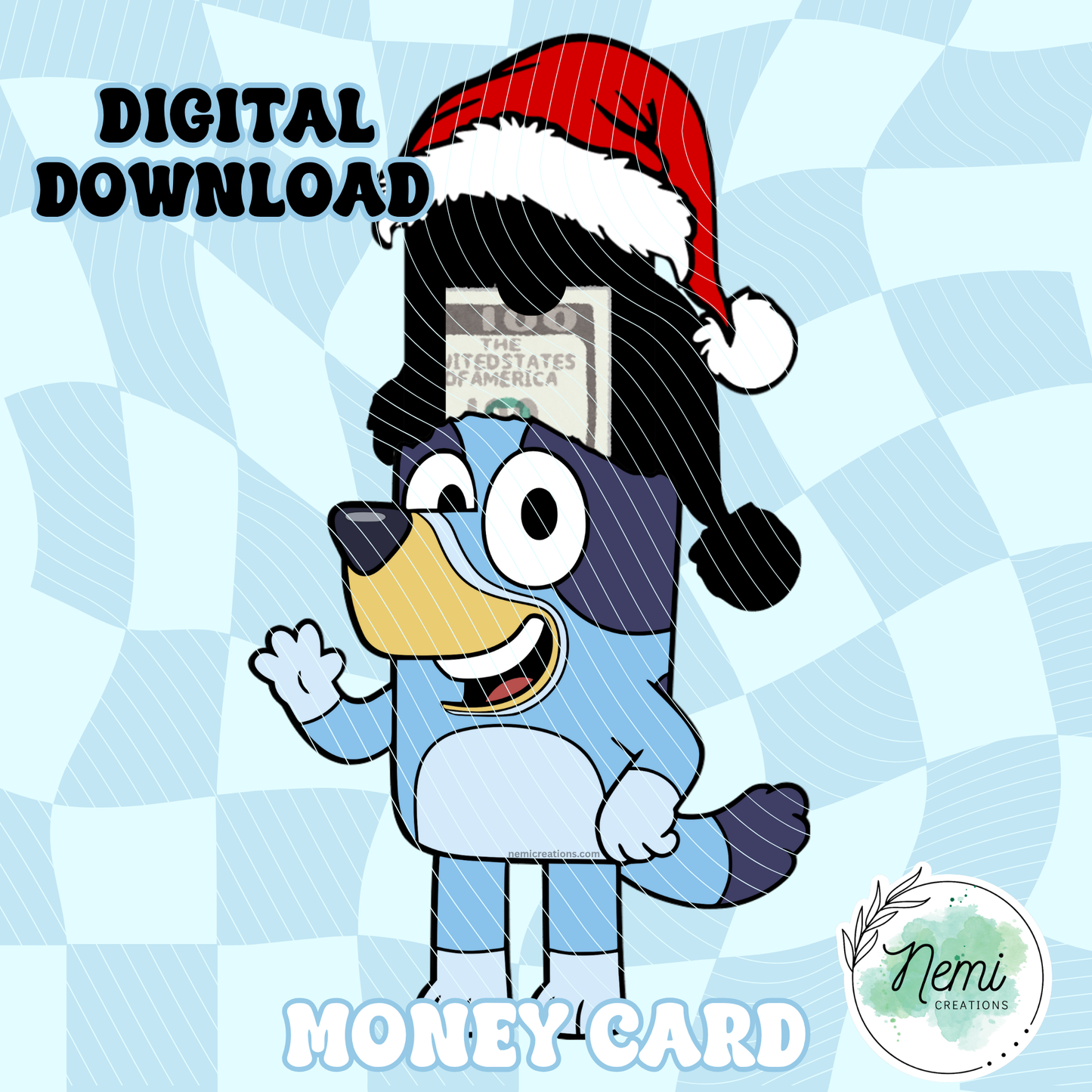 Christmas Bluey Money Card DIGITAL SVG FILES