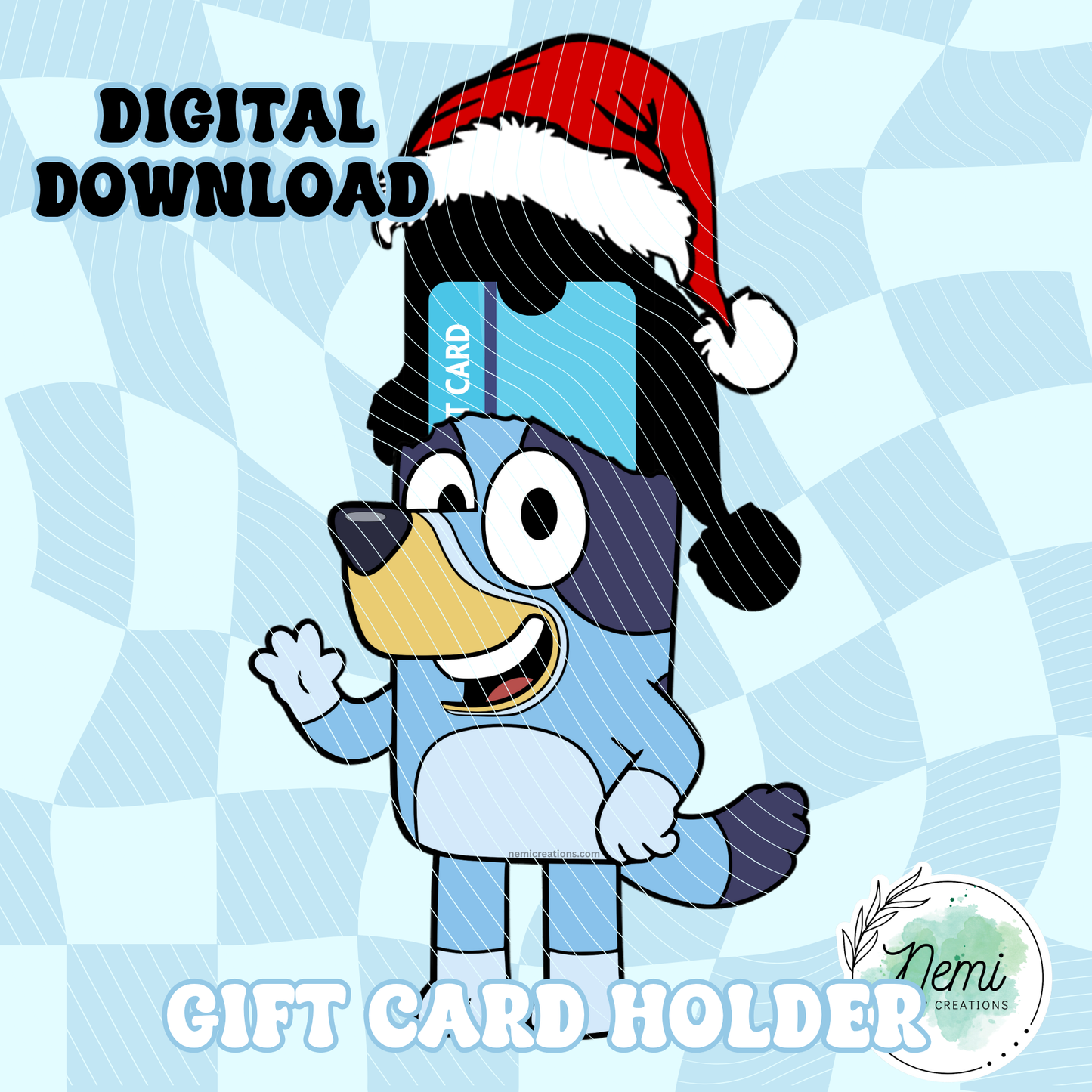 Christmas Bluey Money Card DIGITAL SVG FILES