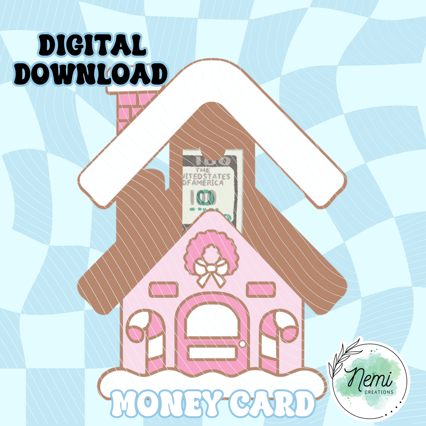 Gingerbread House Money Card DIGITAL SVG FILES
