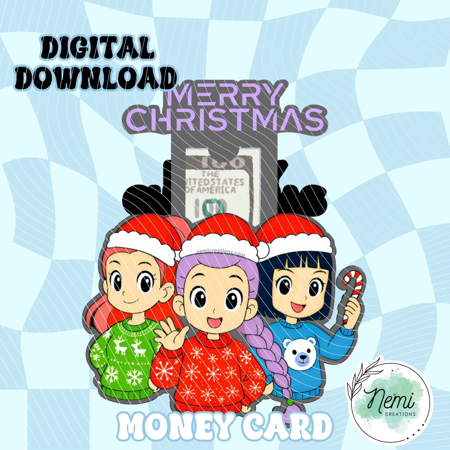 kpop Huntrix Xmas Money Card DIGITAL SVG FILES