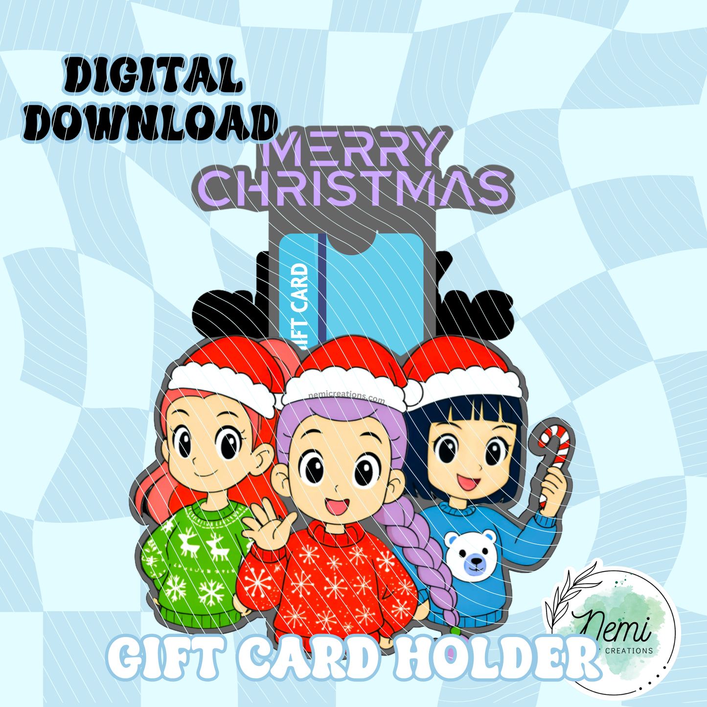 kpop Huntrix Xmas Money Card DIGITAL SVG FILES