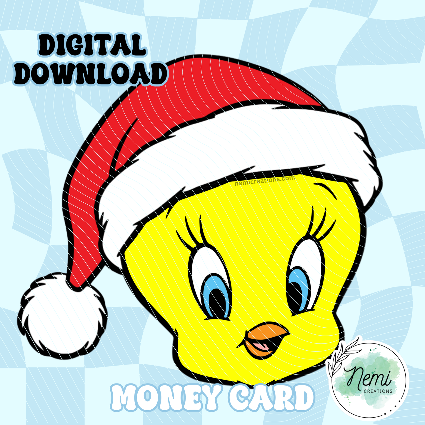 Yellow Bird Christmas Money Card DIGITAL SVG FILES