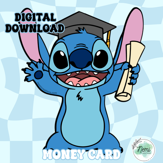 Blue Alien Grad Money Card DIGITAL SVG FILES