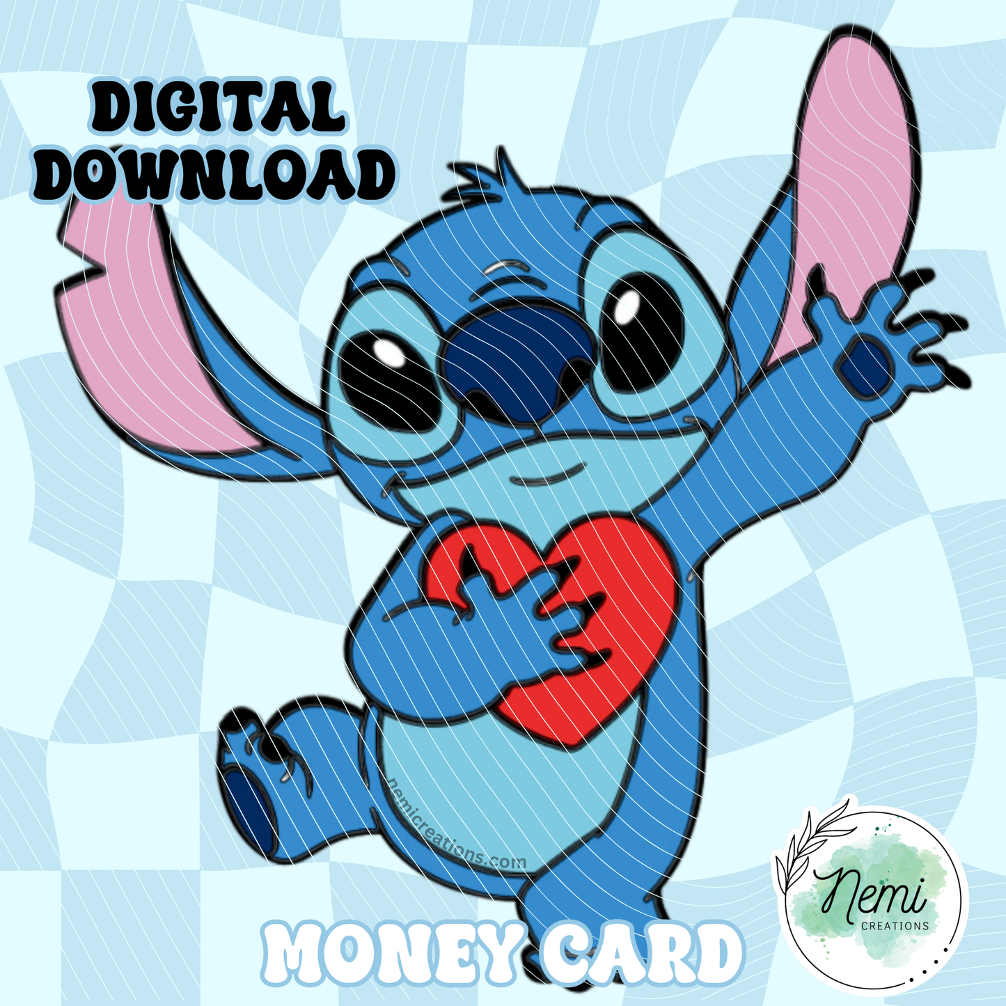 Tarjeta de dinero extraterrestre azul con forma de corazón (archivos SVG digitales)