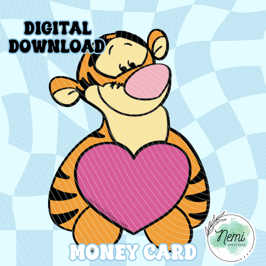 Heart Tiger Money Card DIGITAL SVG FILES