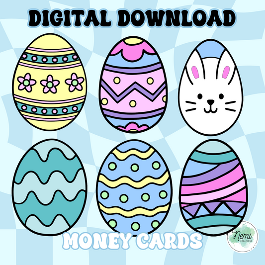 Easter Egg Money Cards DIGITAL SVG FILES BUNDLE