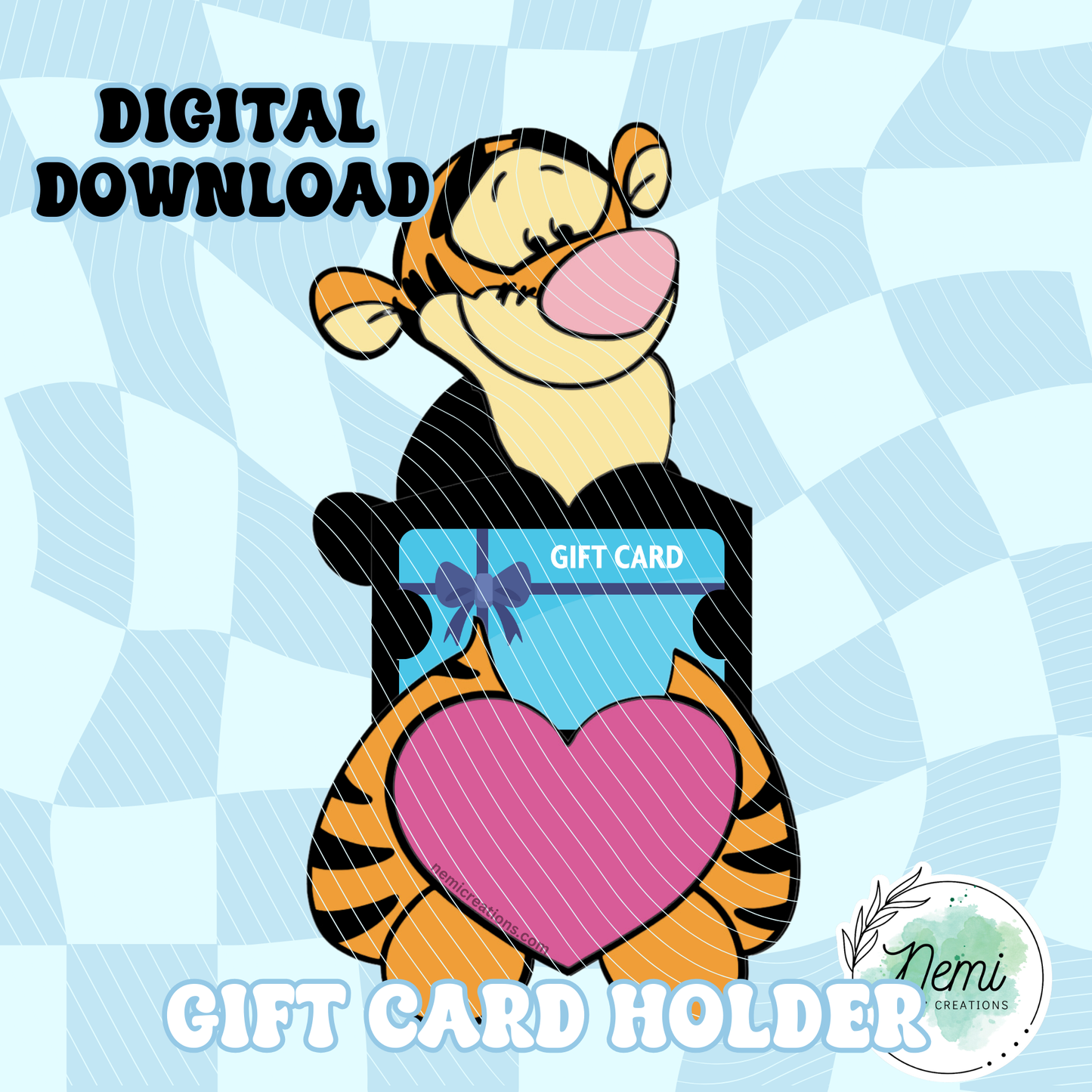 Tarjeta de dinero Heart Tiger (archivos SVG digitales)