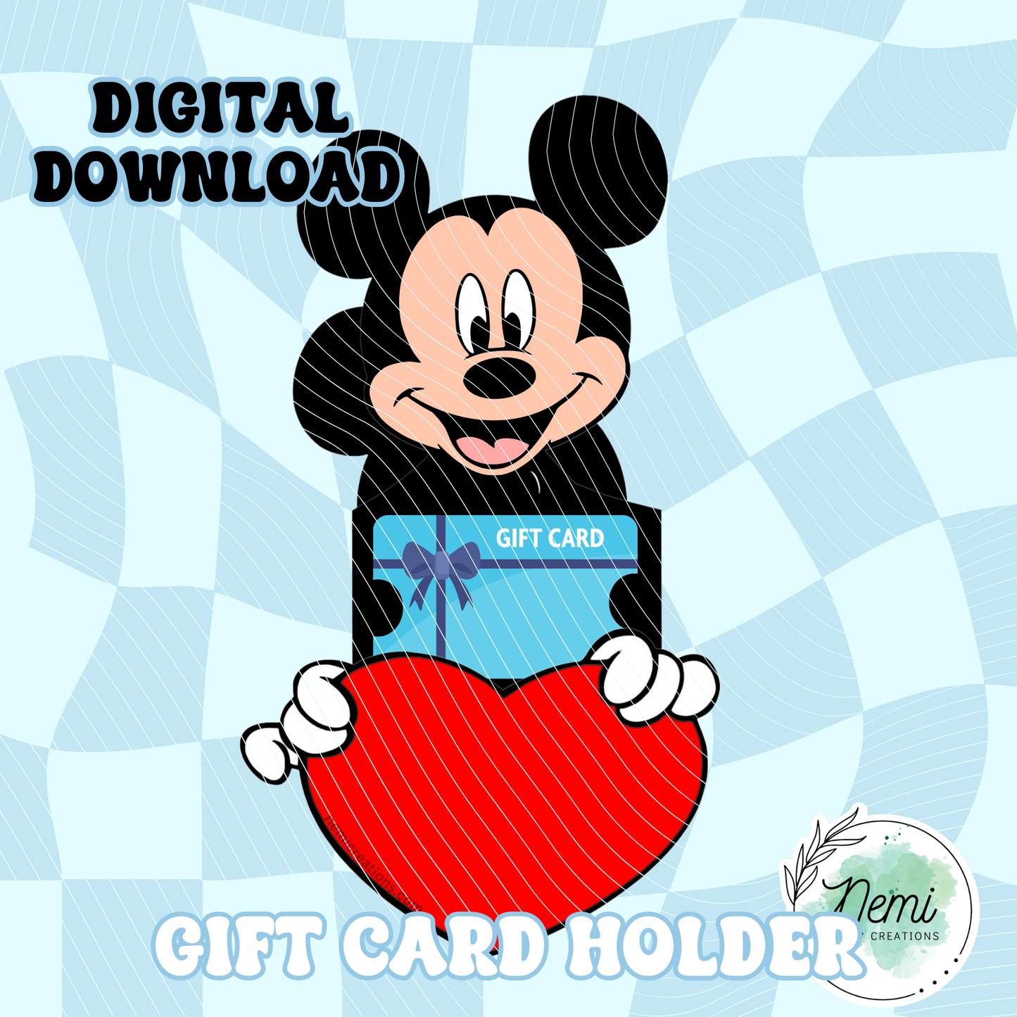 Tarjeta de dinero con forma de ratón de corazón (ARCHIVOS SVG DIGITALES)