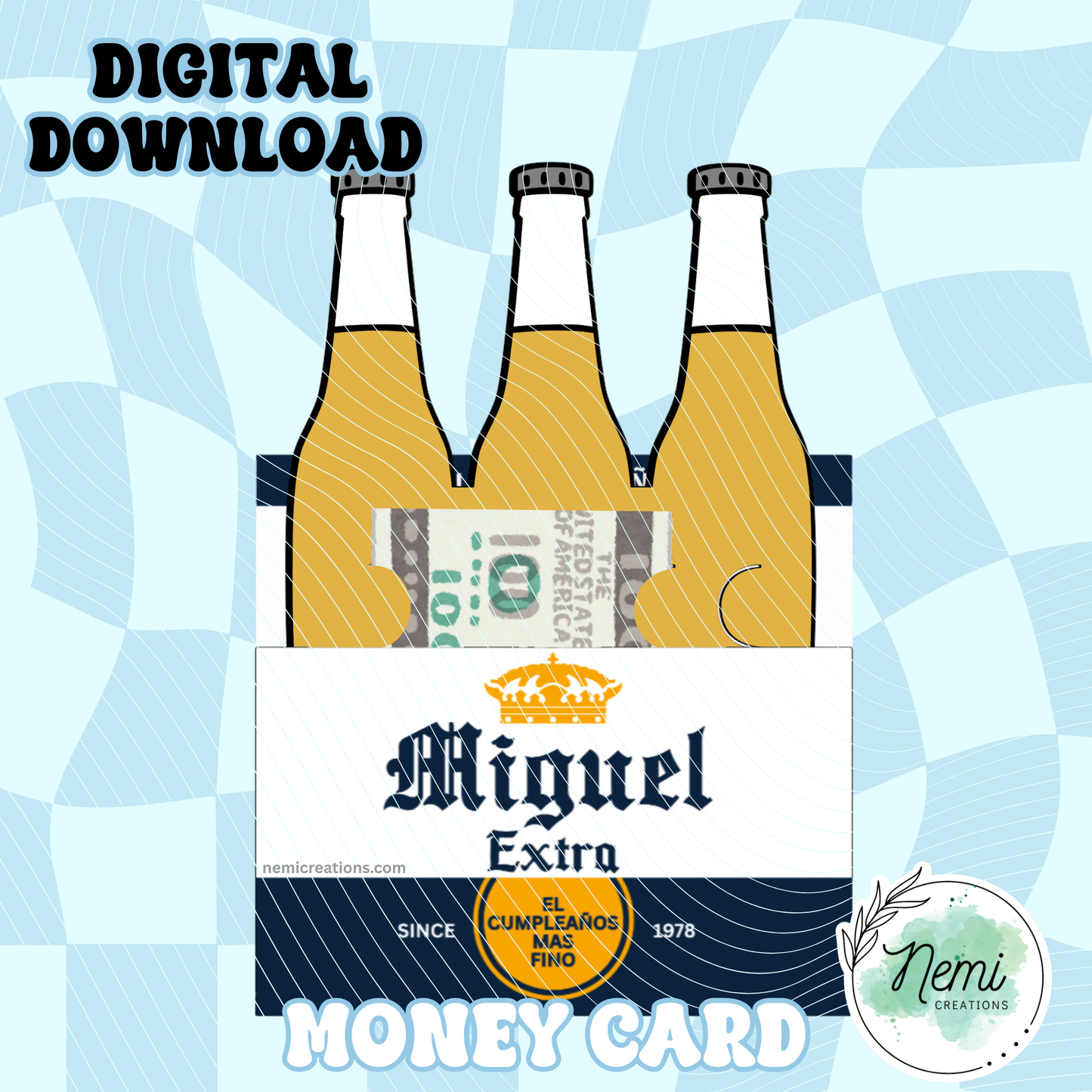 Tarjeta de dinero Crown Beer (archivos SVG digitales)