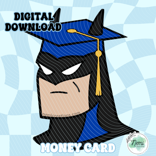 Superhero Bat Grad Money Card DIGITAL SVG FILES