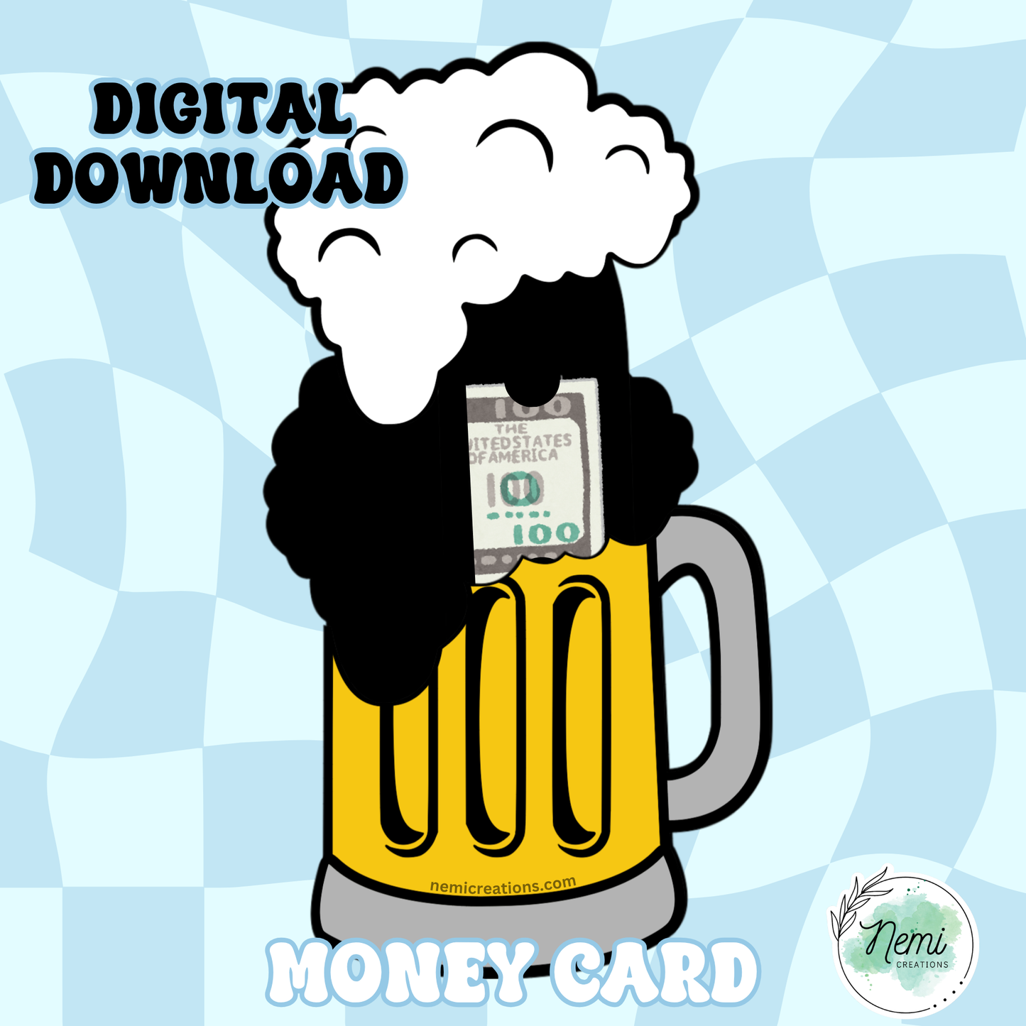 Beer Mug Money Card DIGITAL SVG FILES